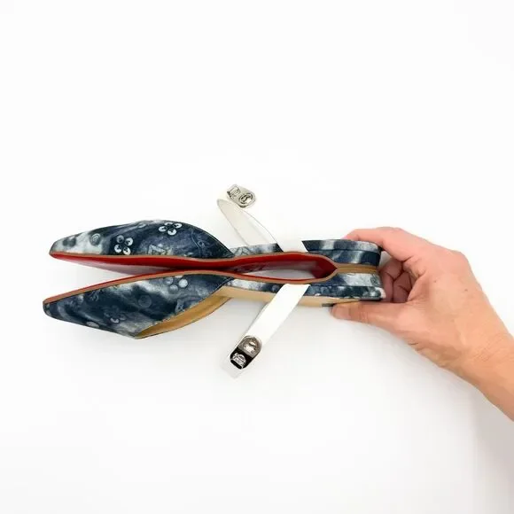 Christian Louboutin Choc Lock Pointed Toe Mules Flats EU 37 US 7 - Picture 9 of 13